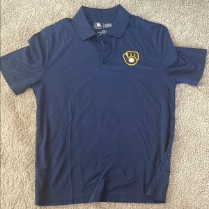 Milwaukee brewers Men's Navy Blue Polo Shirt